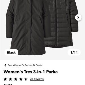 Patagonia 3 in 1 parka - XS Black